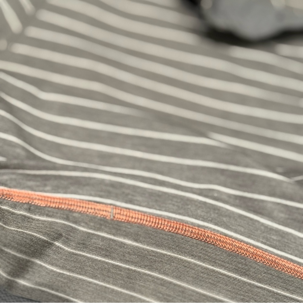 Lululemon Gray & White Striped Polo Shirt  Size Small Men’s - Picture 11 of 11